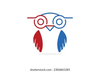 Owl logo vector in modern colorful logo design. Owl icon vector isolated on white background. Owl creative icon logo design.