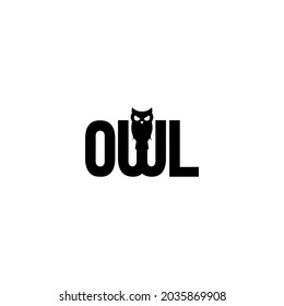owl logo vector on white background