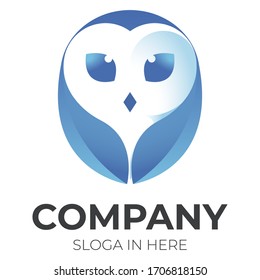 Owl logo vector template on a white background