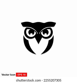Owl logo vector template on white background