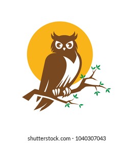 Owl Logo Vector Template Stock Vector