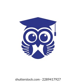 logotipo de búho logotipo de pájaro sabio símbolo de búho para educación a4