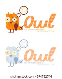 Owl logotype vector template set.