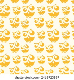 Owl Look Seamless Vector Pattern Design
