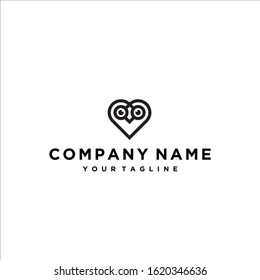 Owl Love logo illustration owl logo vector icon design