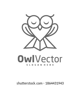 Owl Love logo vector template, Creative Owl logo design concepts, Icon symbol, Illustration