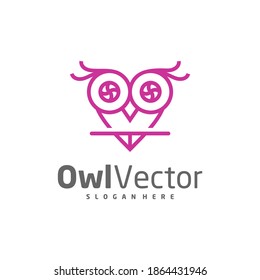 Owl Love logo vector template, Creative Owl logo design concepts, Icon symbol, Illustration