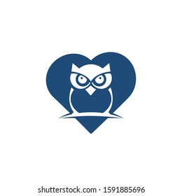 Owl love vector logo design. Owl logo or icons. Easy editable layered vector illustration.	
