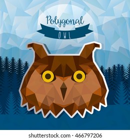 owl low poly animal, vector illustration eps10