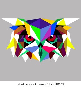 Owl. Low poly owl. Low poly illustration owl