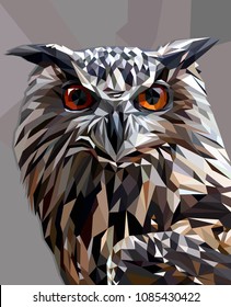Owl in low poly style