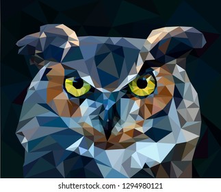 Owl low poly style. vector illustration.