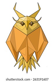 Owl. Low polygon linear vector illustration