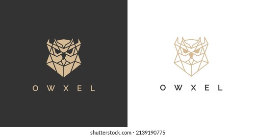 Owl luxury geometric polygon logo