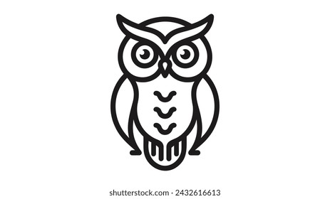 owl made in line art style. vector illustration on white background