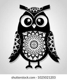 owl mandala boho style