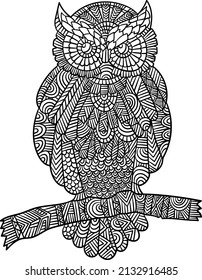 Owl Mandala Coloring Pages for Adults svg