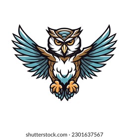 Owl Mascot Bird Animal Wing Sport illustration wildlife badge logo eagle