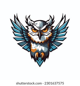 Owl Mascot Bird Animal Wing Sport illustration wildlife badge logo eagle