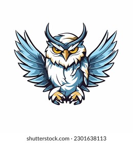 Owl Mascot Bird Animal Wing Sport illustration wildlife badge logo eagle