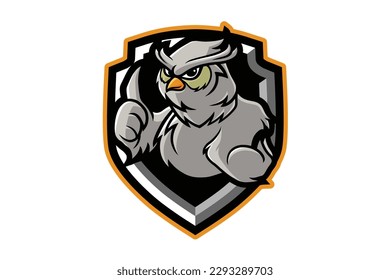 Owl mascot cartoon logo illustration vector