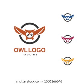 Owl Mascot with Circle Logo Design