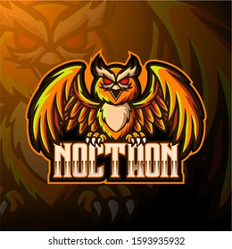 Owl mascot esport logo design.