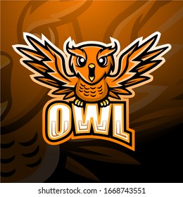 Owl mascot esport logo design