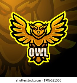 Owl mascot esport logo design