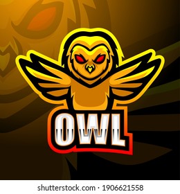 Owl mascot esport logo design