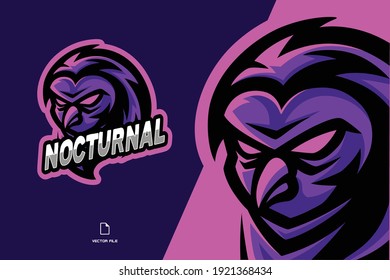 owl mascot esport logo illustration