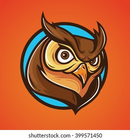 Owl Mascot Logo, Character Illustration