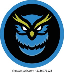 Owl Mascot logo Design. Brave owl Face vector template. owl Head design for graphic, owl Logo icon Sport Team logo design, Vector Template Illustration, Mascot Brave bird Logo design, bird head art