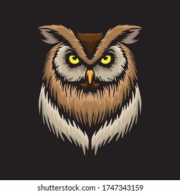 owl mascot logo design vector with modern illustration concept style for badge, emblem and tshirt printing. angry owl illustration with shadows and highlights. Negative image