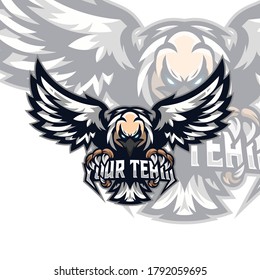 owl mascot logo design vector with modern illustration concept style for badge, emblem and tshirt printing. flying owl illustration for sport team