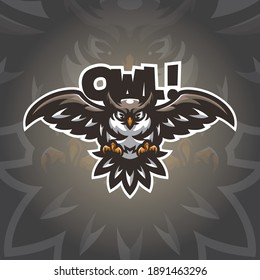 Owl mascot logo design vector with concept style for badge, emblem and tshirt printing.