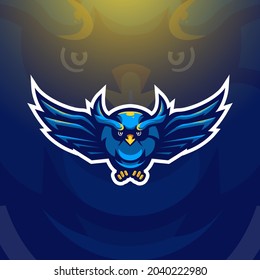 Owl Mascot Logo Design Vector Illustration for Sports, gaming, esport team