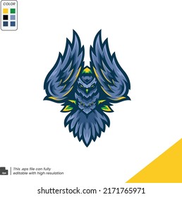 owl mascot logo design vector illustration concept style for badge, emblem, and tshirt printing. owl illustration for e-sports team.