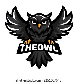 owl mascot logo design vector with modern illustration concept style for badge