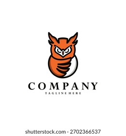 Eule Maskottchen Logo Design Vektor