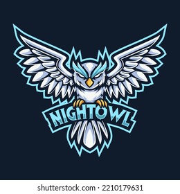 owl mascot logo gaming vector illustration