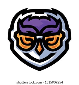 owl mascot logo template for esport activity