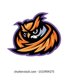 owl mascot logo template for esport activity