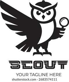 owl mascot logo vector design, premium logo design