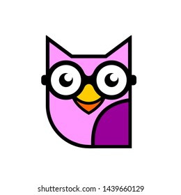 The owl mascot is smiling