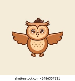 Owl mascot style logo design vector with modern illustration concept style for badge, emblem and tshirt printing