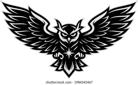 Owl mascot vector art, illustration design