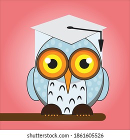 owl mascot wearing an undergraduate school hat