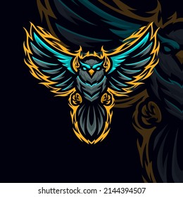 Owl masscot logo esport premium vector