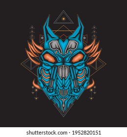 Owl Mecha Illustrration And T-shirt Design